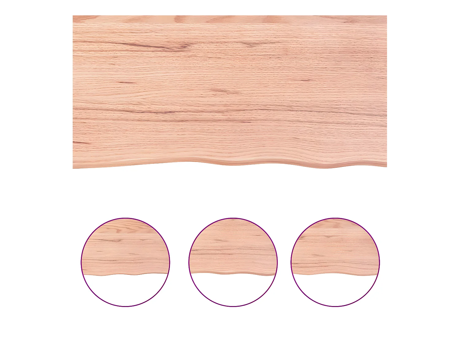 Piano Tavolo Marrone Chiaro 40x40x(2-4) cm Rovere Non Trattato CFW47944