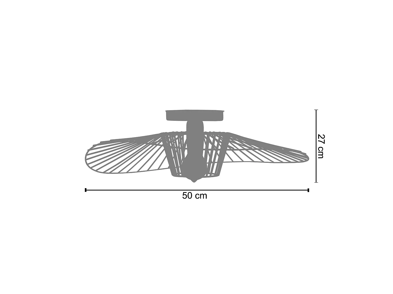 Lampada da soffitto metallo filo acanalado LADY MAE rame D 50cm