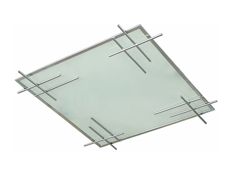 Plafonier TOSEL TOKYO vidro quadrado alumínio D35 x  H7,5  cm
