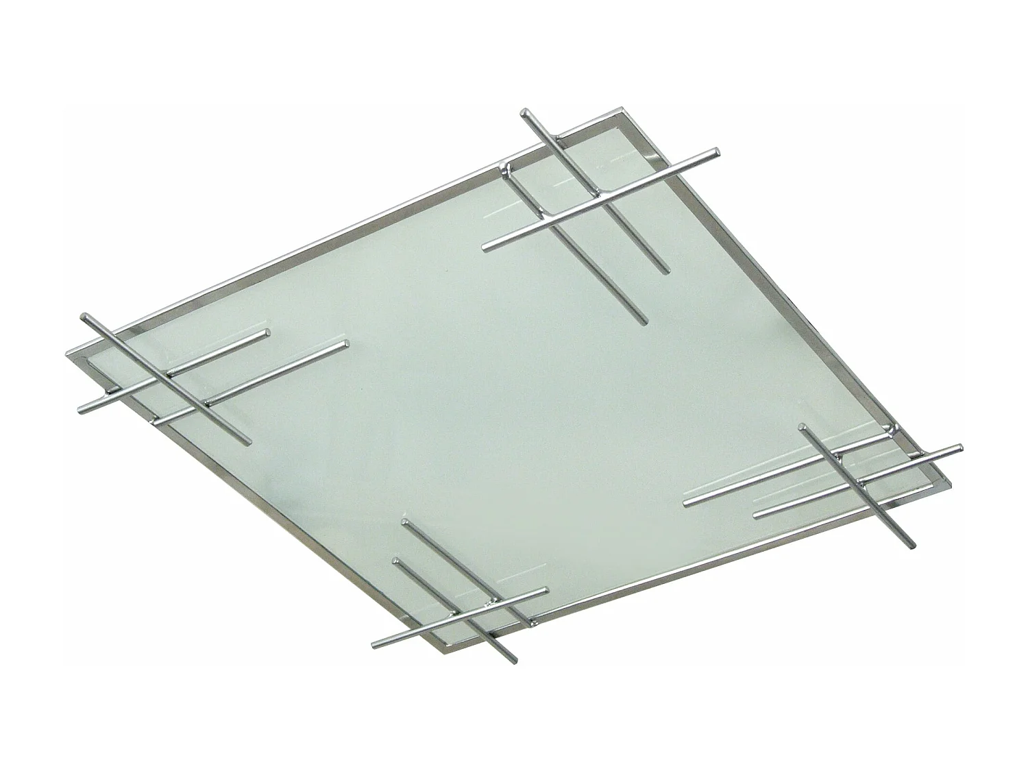 Plafonier TOSEL TOKYO vidro quadrado alumínio D35 x  H7,5  cm