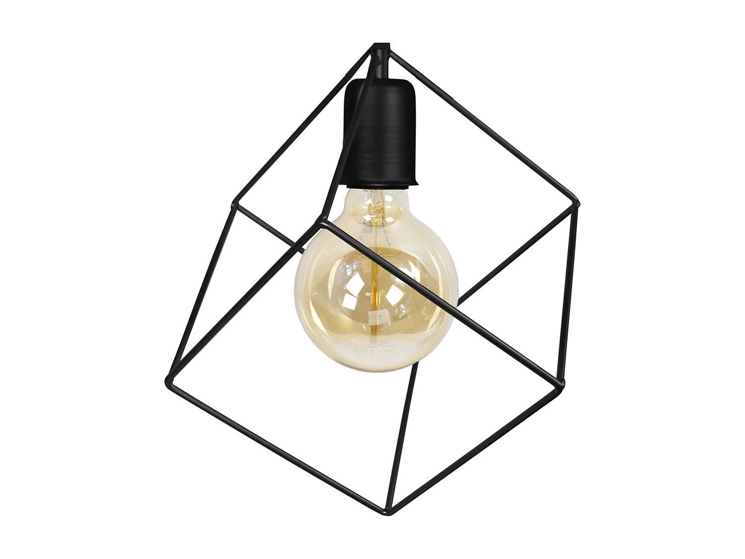 Plafón TOSEL ,metal,Negro ,A27xD25xP25cm