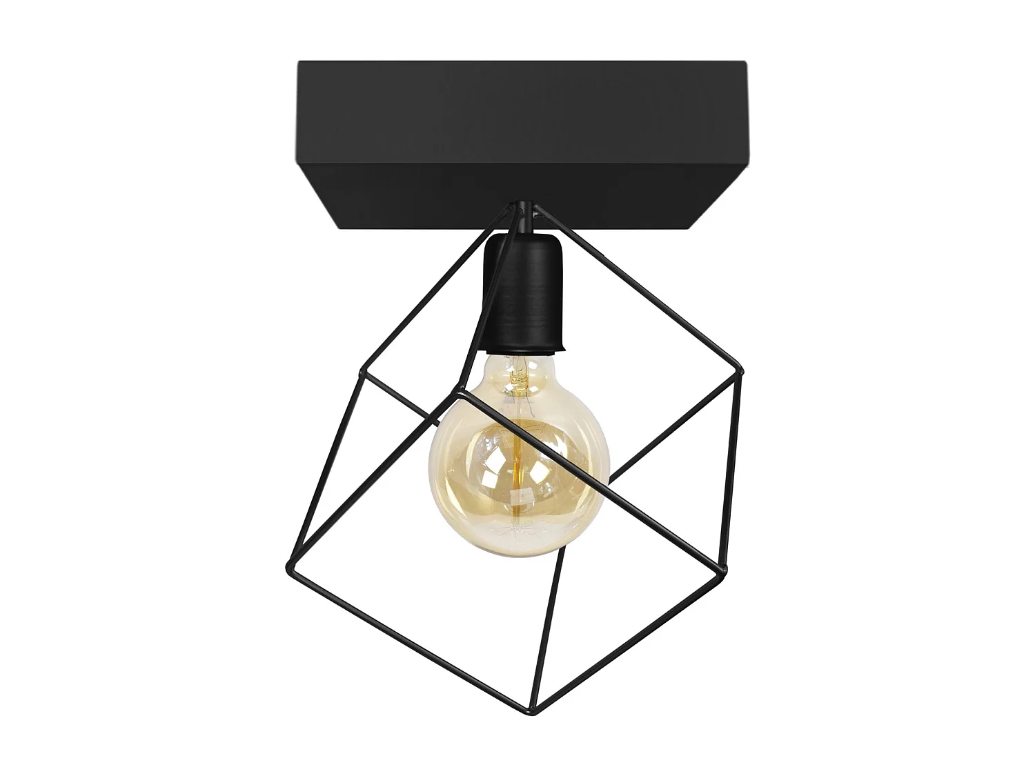 Plafón TOSEL ,metal,Negro ,A27xD25xP25cm