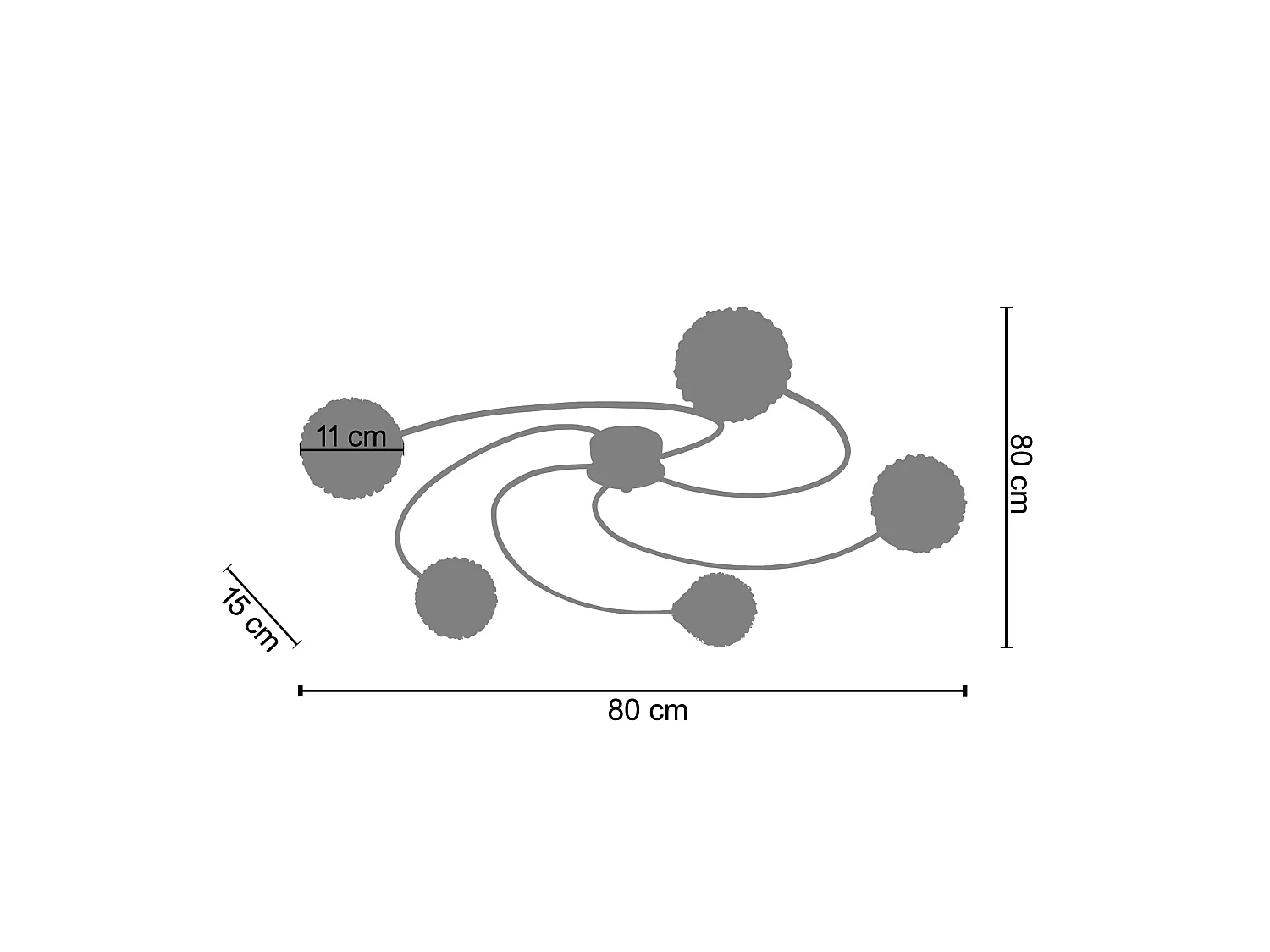 ACTUELLE - Plafonnier multi bras métal aluminium