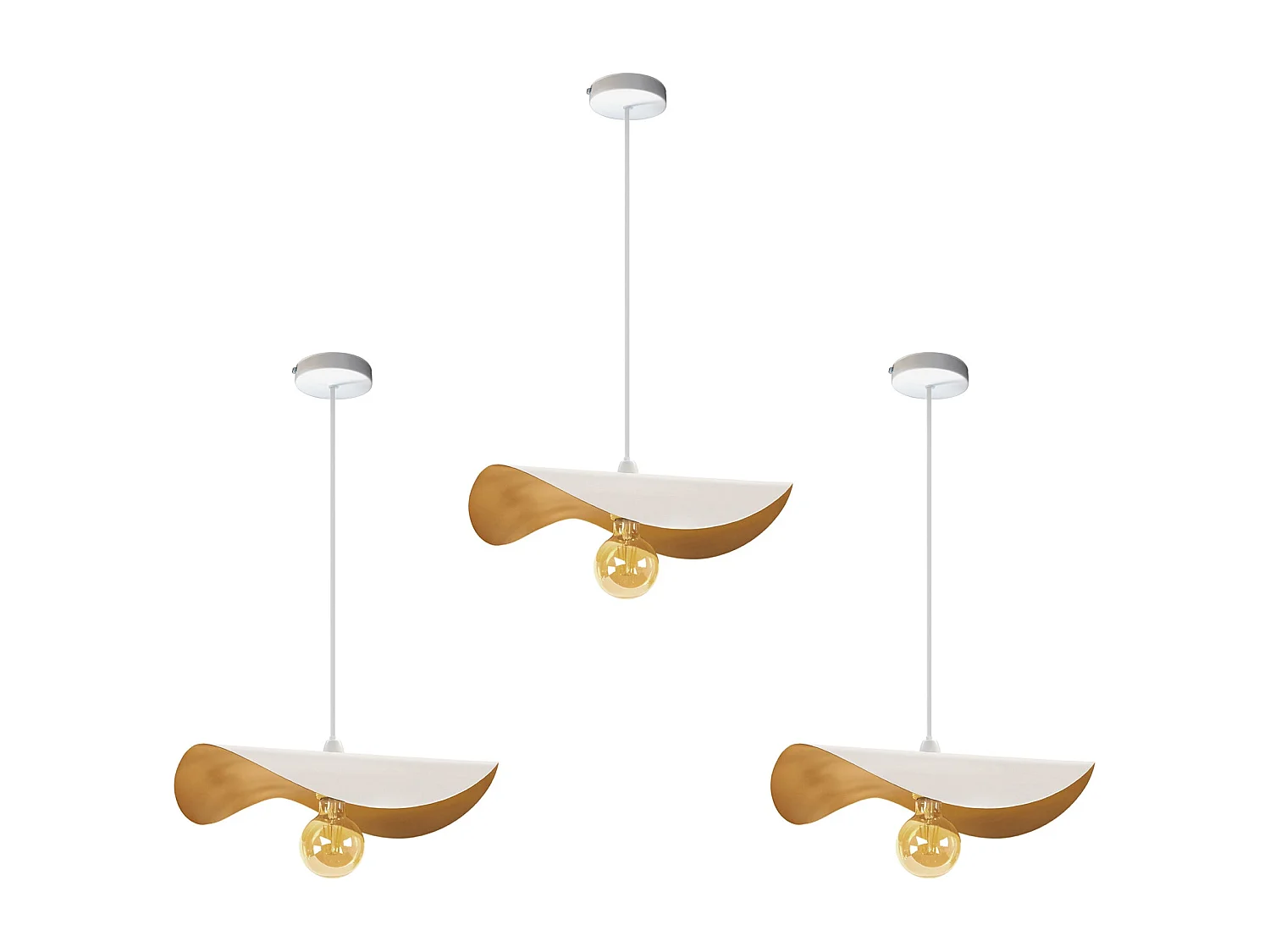 Suspensão TOSEL  MADAME LOT 3 vidro quadrado quadrados grandes D30 x  H60  cm