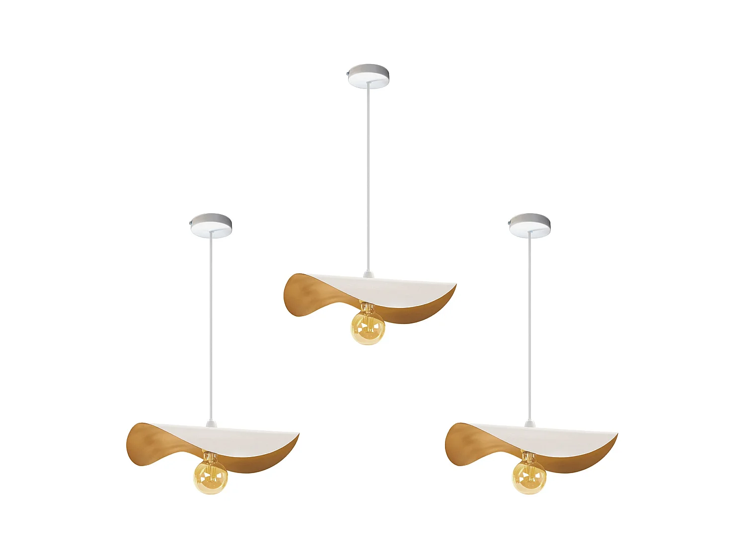 Suspension TOSEL ,métal,Blanc   ,H 65x D40xP40cm