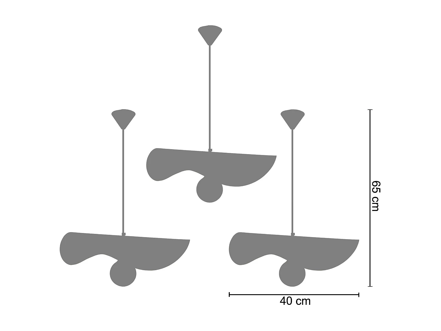 Suspension TOSEL ,métal,Blanc   ,H 65x D40xP40cm