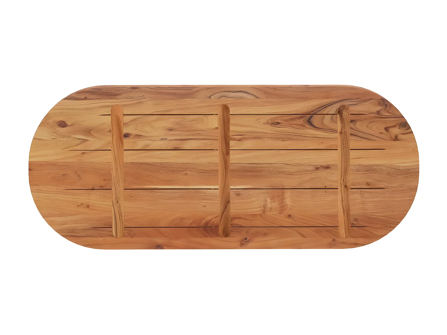 Tafelblad ovaal 100x40x3,8 cm massief acaciahout BE732572