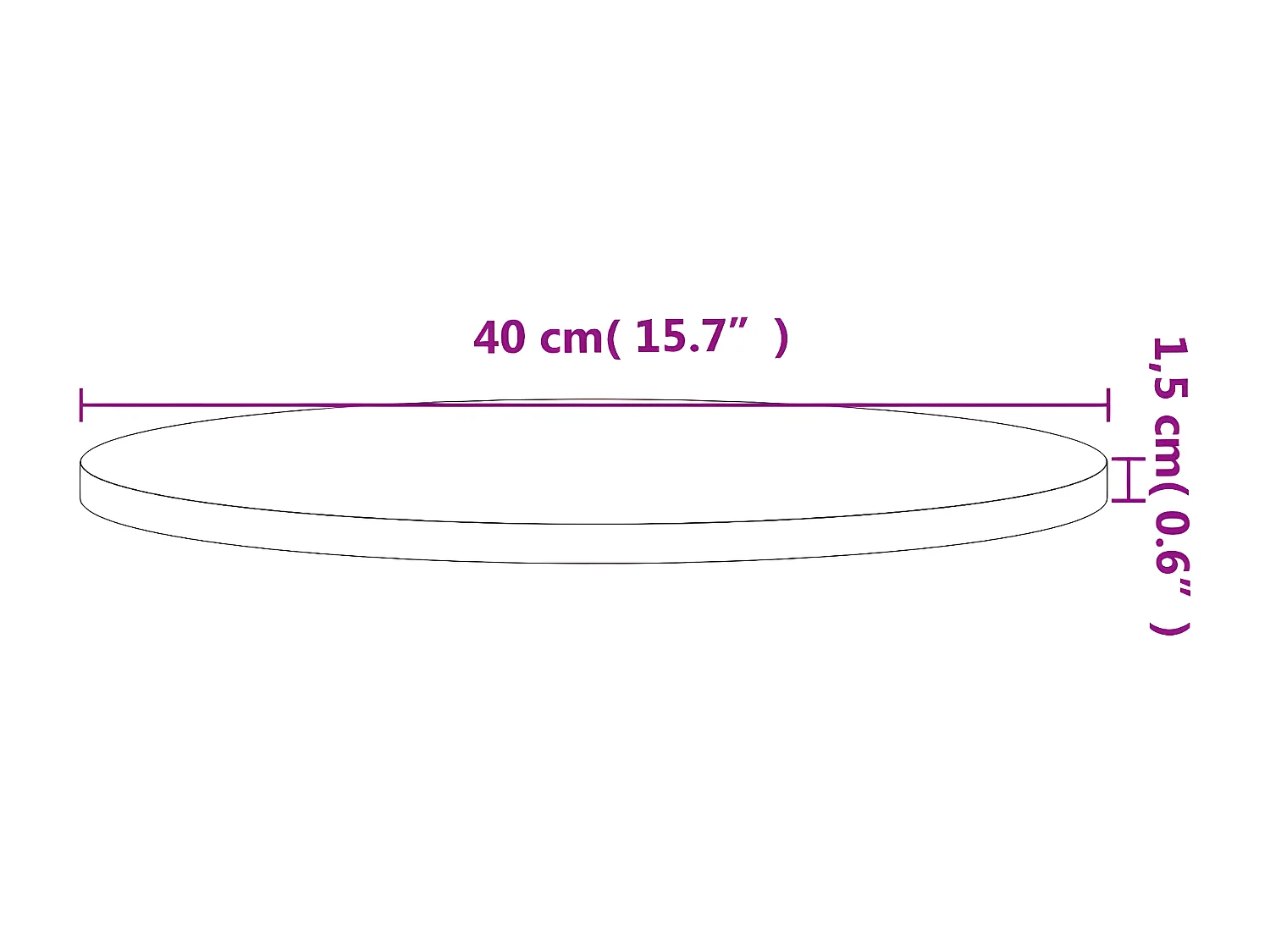 Tampo de mesa redondo Ø40x1,5 cm madeira de faia maciça PT427051
