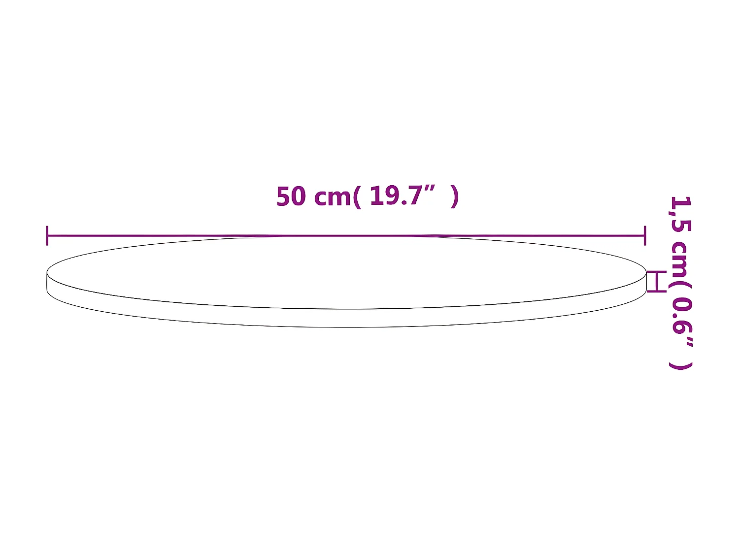 Tampo de mesa redondo Ø50x1,5 cm madeira de faia maciça PT125718
