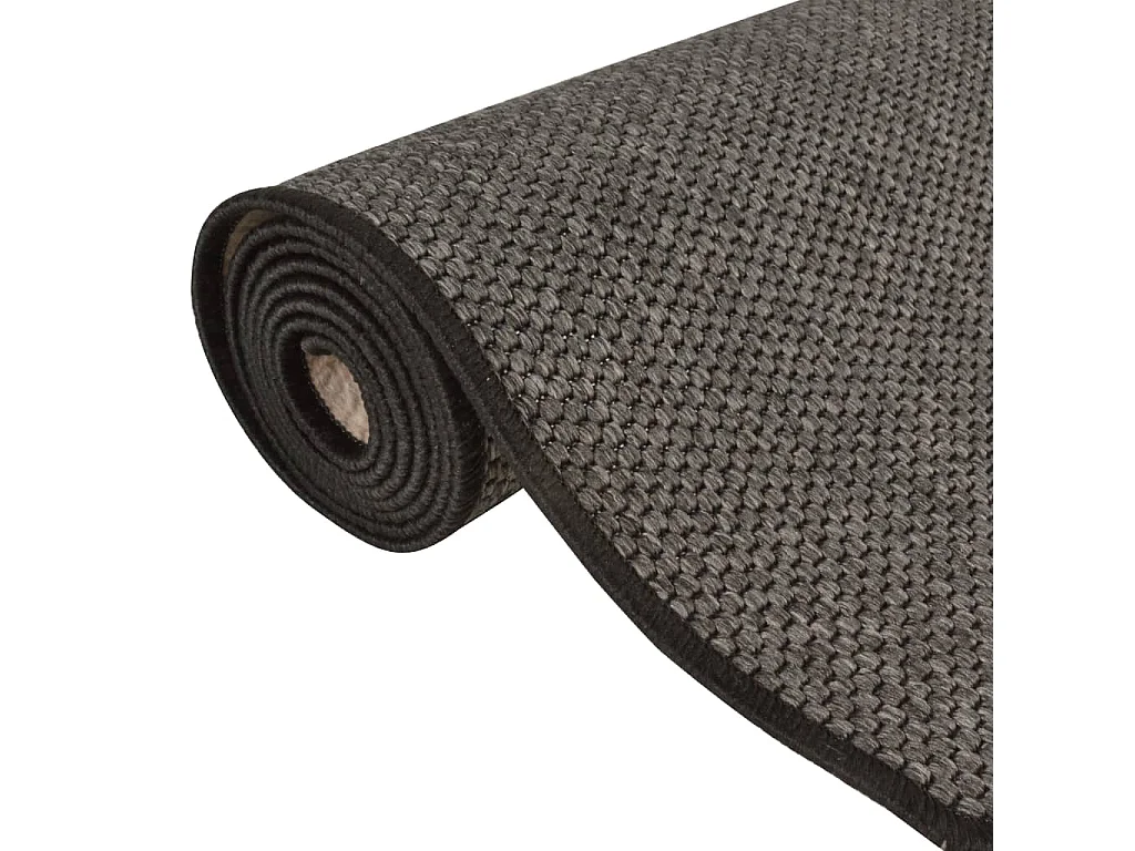 Tapis de couloir aspect sisal anthracite 50x300 cm QBH80548