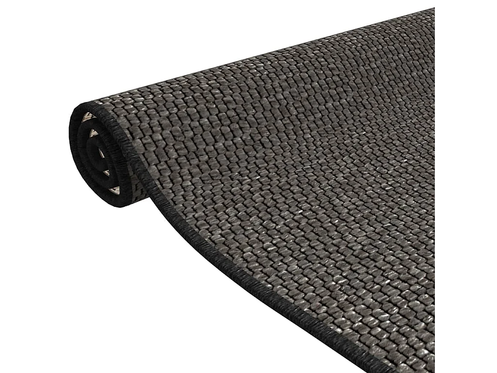 Tapis de couloir aspect sisal anthracite 50x150 cm QBH91026