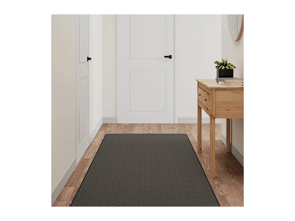 Tapis de couloir aspect sisal anthracite 80x150 cm QBH26940