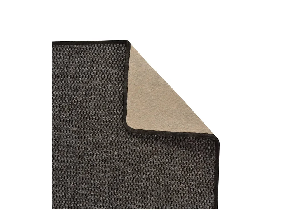 Tapis de couloir aspect sisal anthracite 80x200 cm QBH30753