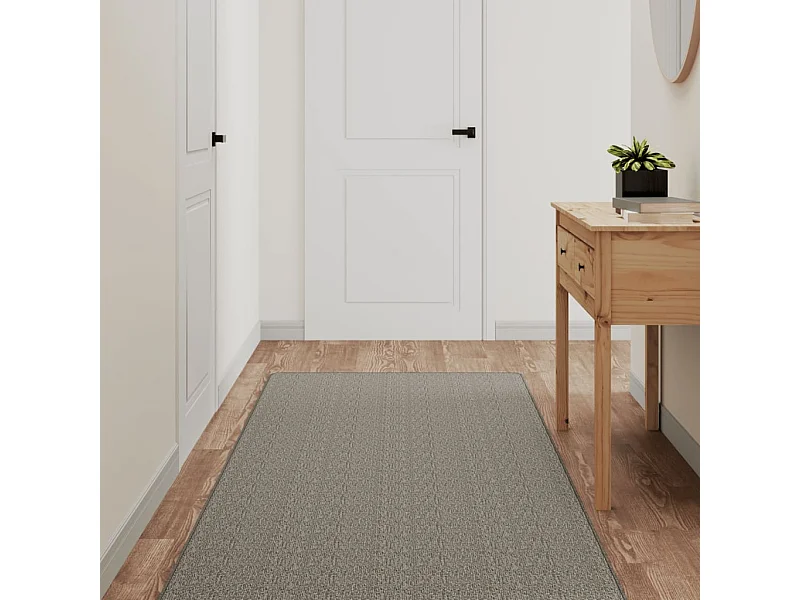 Tapis de couloir aspect sisal argenté 80x150 cm QBH13004