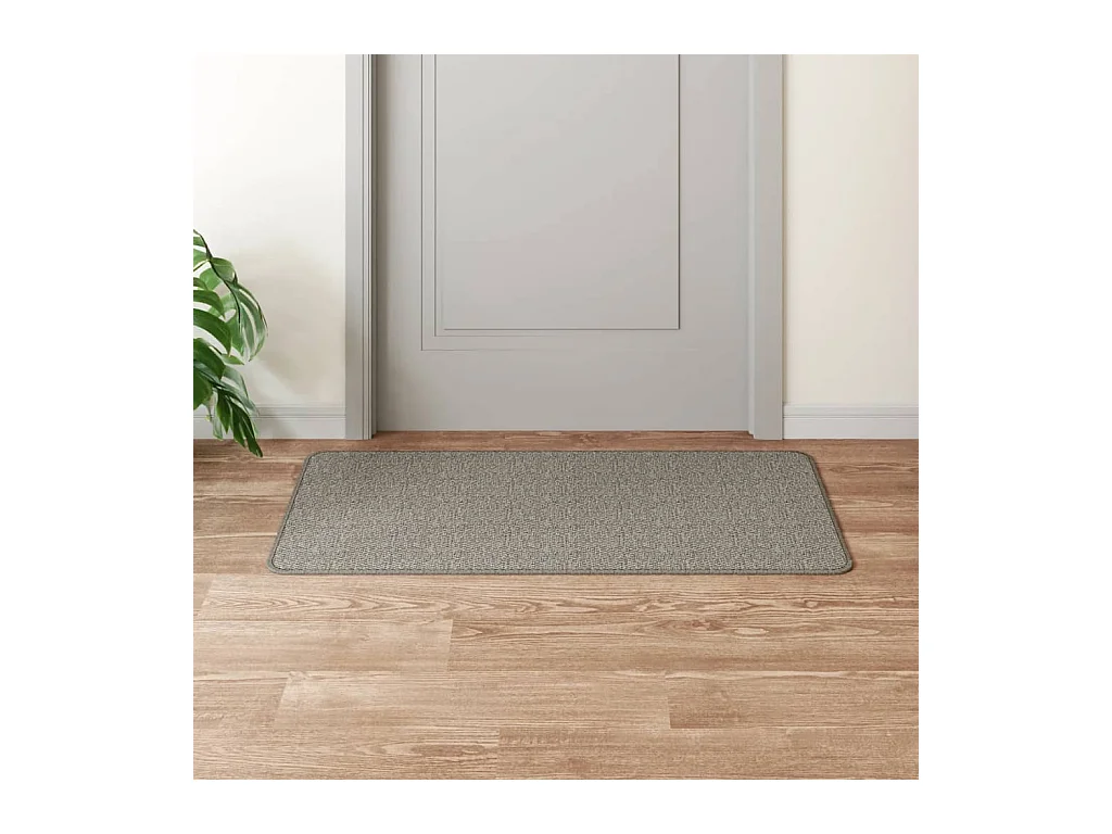 Tapis de couloir aspect sisal argenté 50x100 cm QBH47873