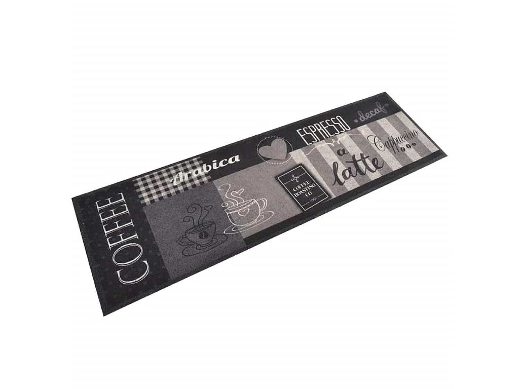 Tapete de cozinha lavável 45x150 cm veludo padrão café preto PT888815