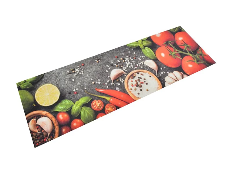 Keukenmat wasbaar groenteprint 60x180 cm fluweel NL518273