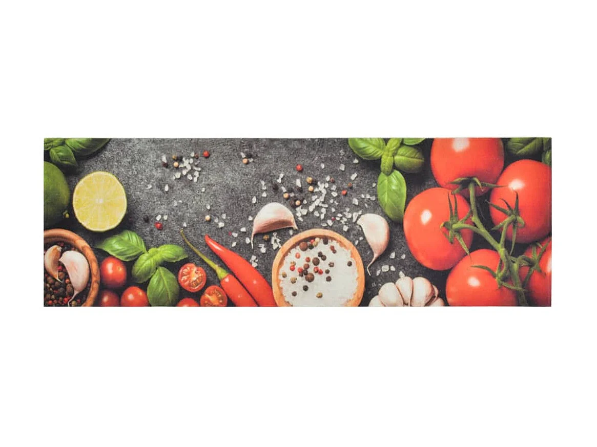 Tapis de cuisine lavable impression légumes 60x180 cm velours QBH48644