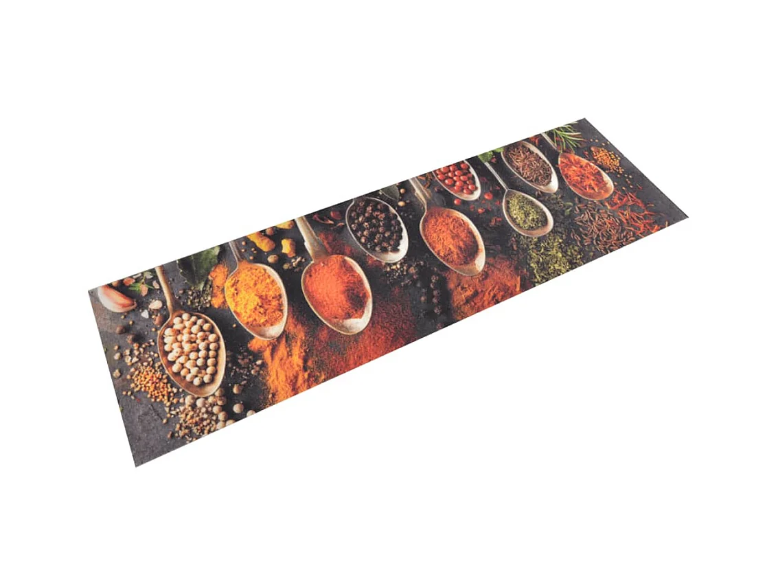 Tapis de cuisine lavable impression cuillère épices 45x150 cm QBH67468