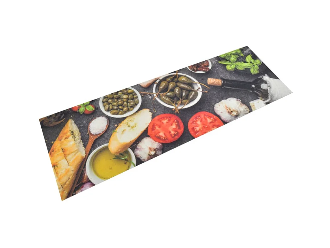 Tapis de cuisine lavable impression vin dîner 60x180 cm velours QBH27503
