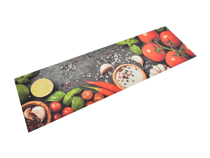 Alfombra de cocina lavable terciopelo dibujo verduras 45x150 cm ES980126