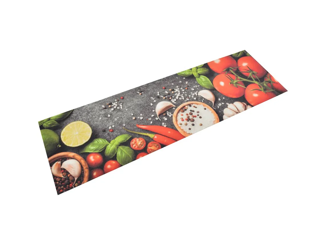 Tapis de cuisine lavable impression légumes 45x150 cm velours QBH30779