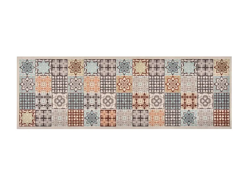 Tapete de cozinha lavável com design mosaico colorido 60x300 cm PT354100