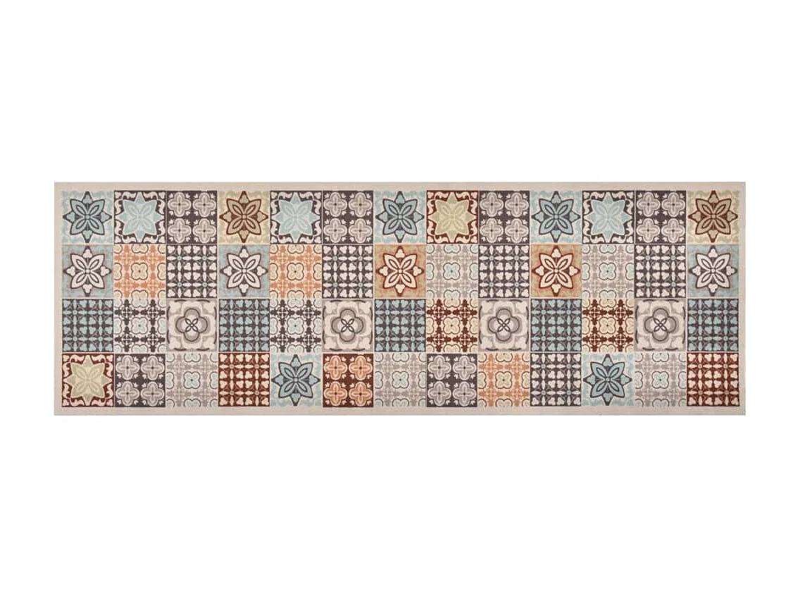 Tapete de cozinha lavável com design mosaico colorido 60x300 cm PT354100