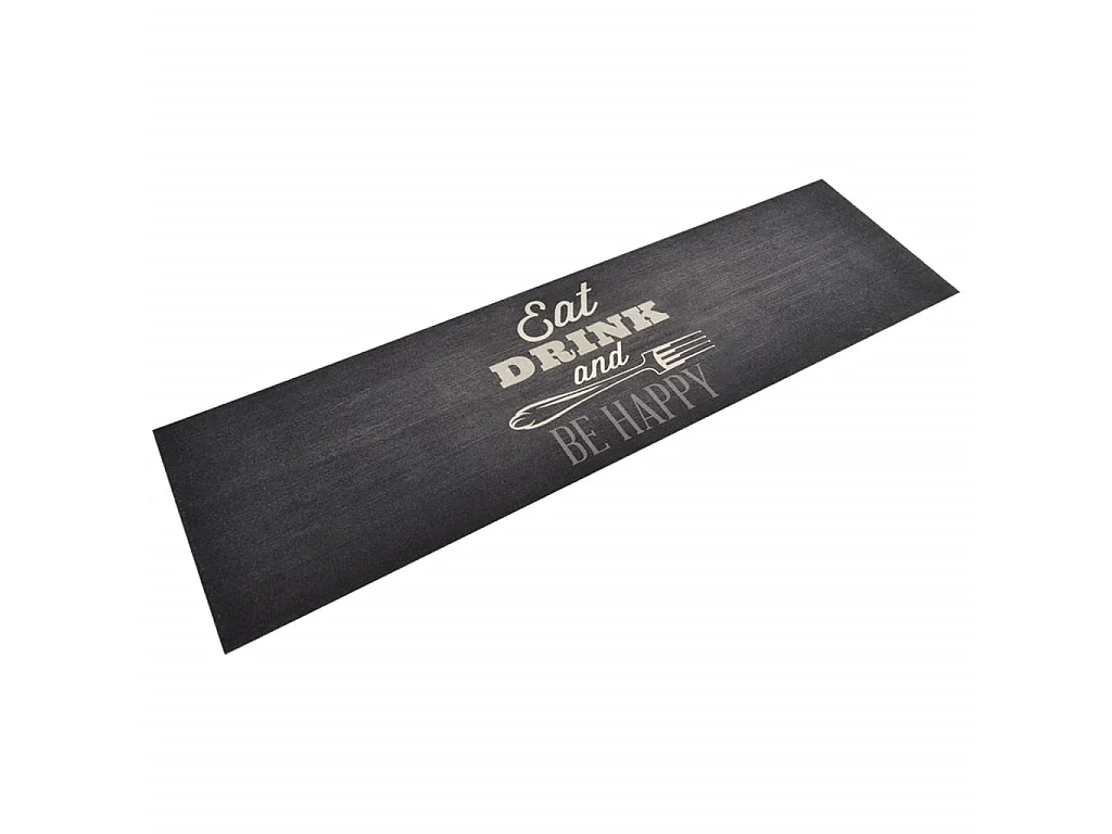 Tapis de cuisine lavable impression cuisine noir 45x150 cm QBH90042