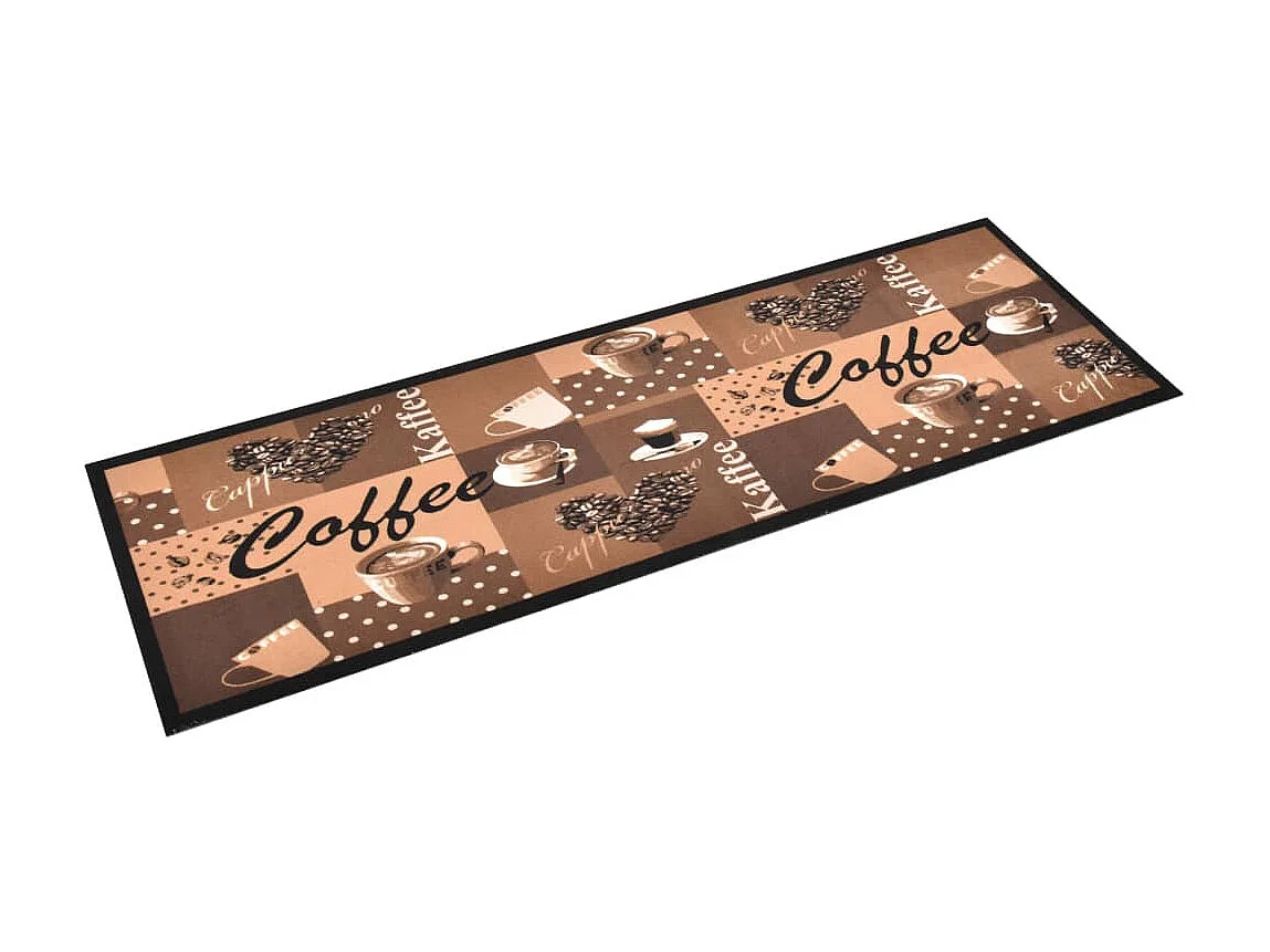 Alfombra de cocina lavable Coffee marrón 60x180 cm ES252523