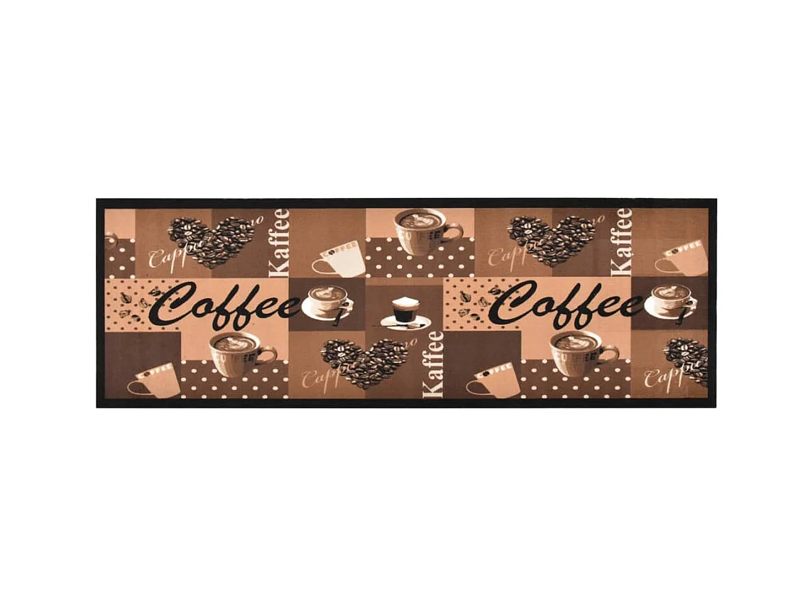 Tapis de cuisine lavable Marron café 60x180 cm QBH14114