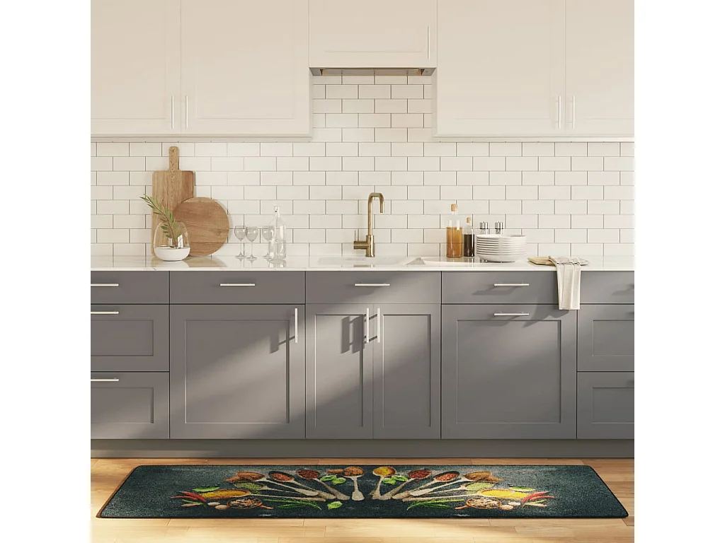 Tapis de cuisine multicolore 60x180 cm lavable antidérapant QBH43407