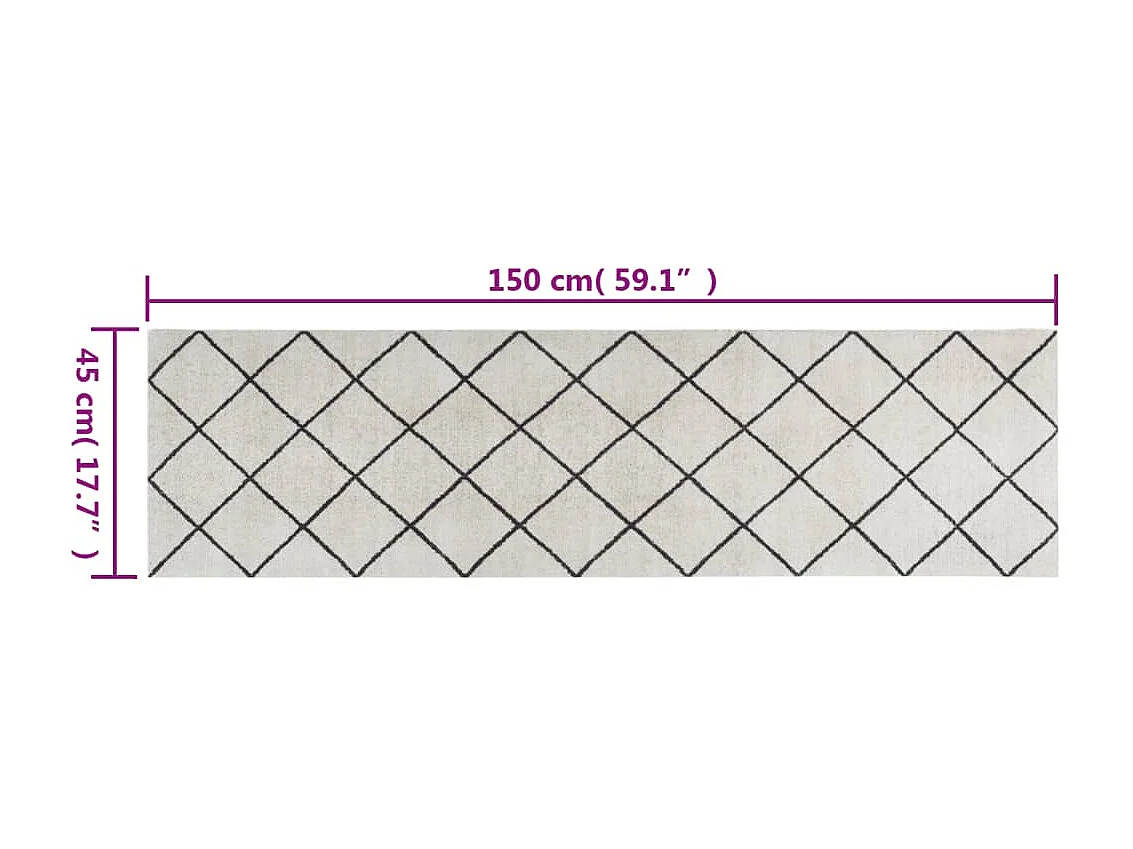 Tapis de cuisine lavable impression carrée 45x150 cm velours QBH65325