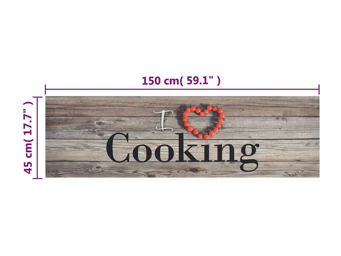 Tapis de cuisine lavable impression cuisine gris 45x150 cm QBH61733