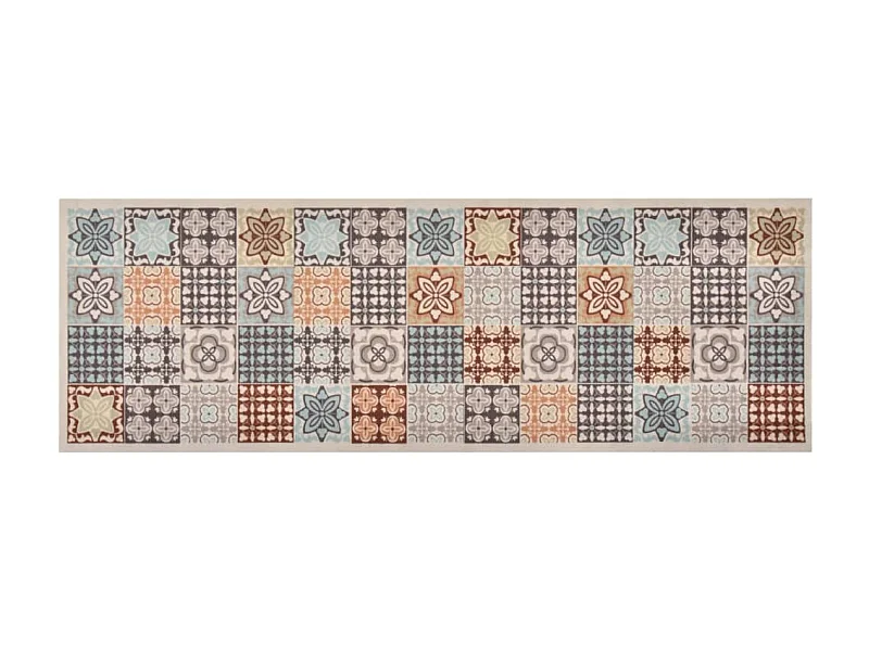 Tapete de cozinha lavável com design mosaico colorido 45x150 cm PT358311