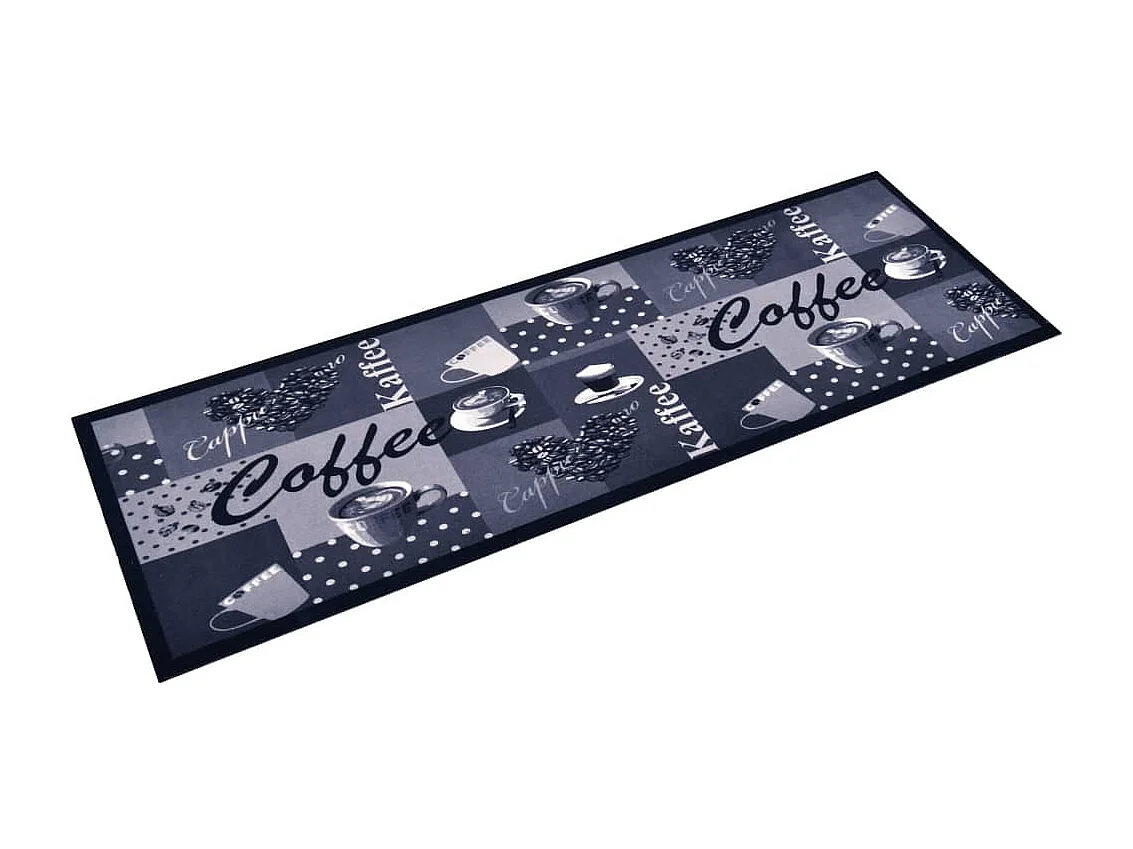 Tapis de sol de cuisine lavable Bleu café 45x150 cm QBH50706