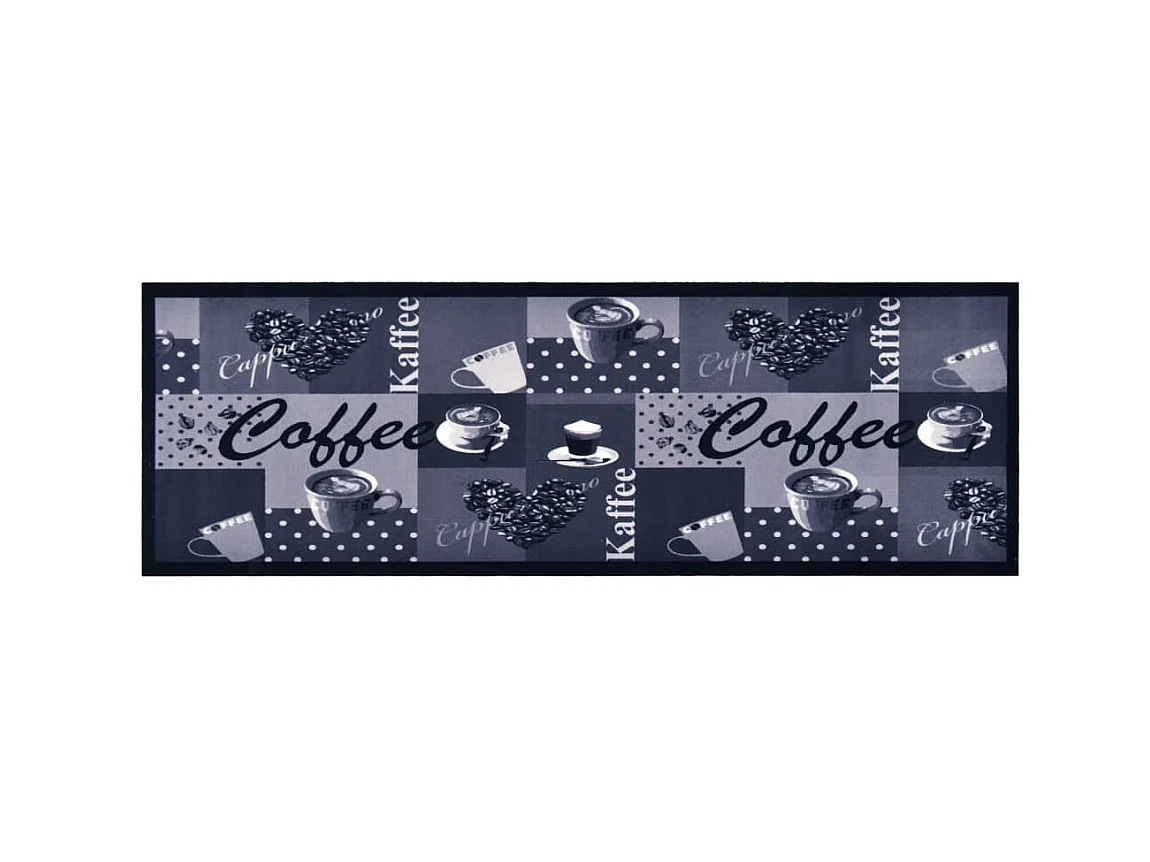Tapis de sol de cuisine lavable Bleu café 45x150 cm QBH50706