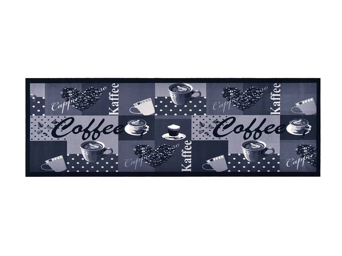 Tapis de sol de cuisine lavable Bleu café 45x150 cm QBH50706