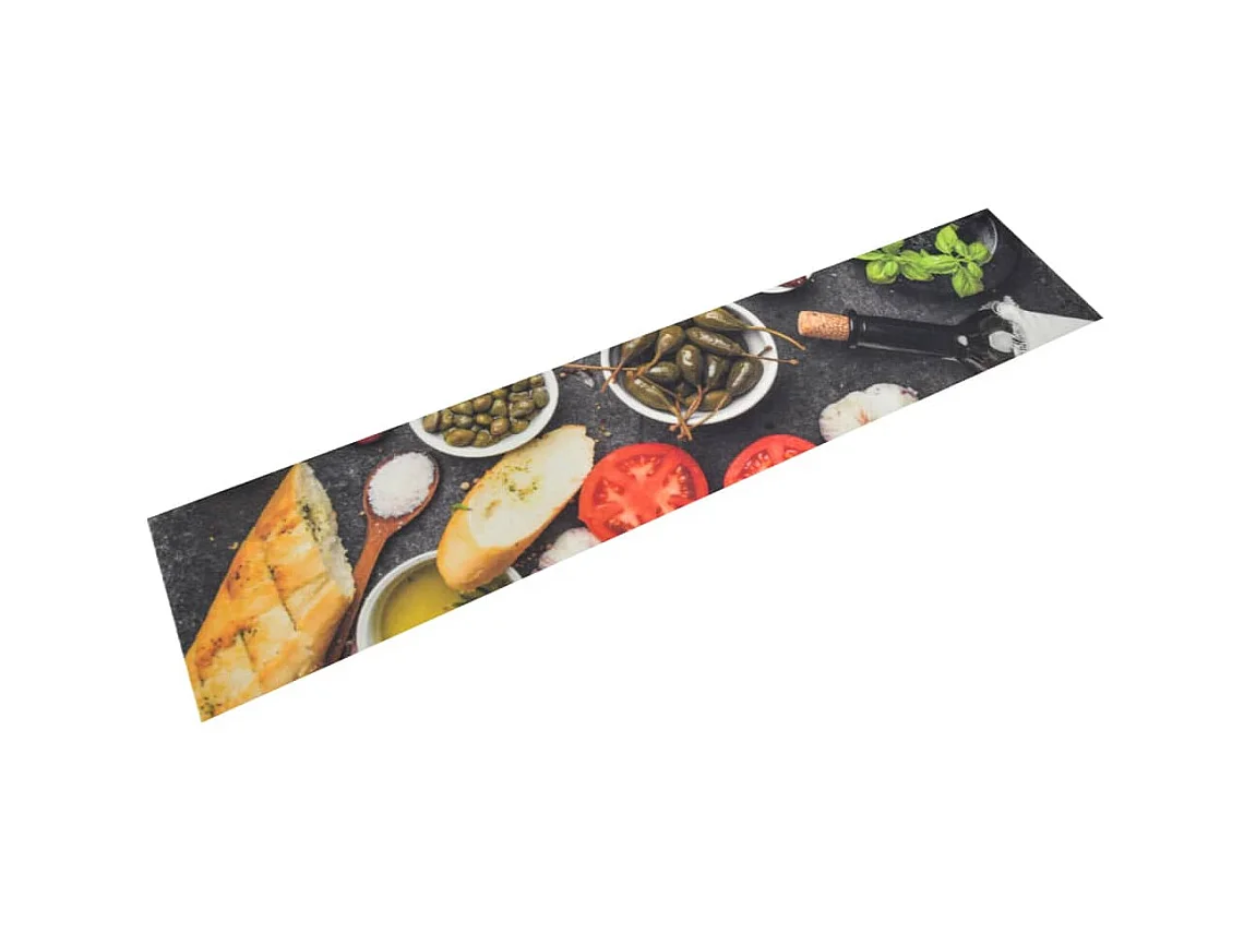 Tapis de cuisine lavable impression vin dîner 60x300 cm velours QBH32315