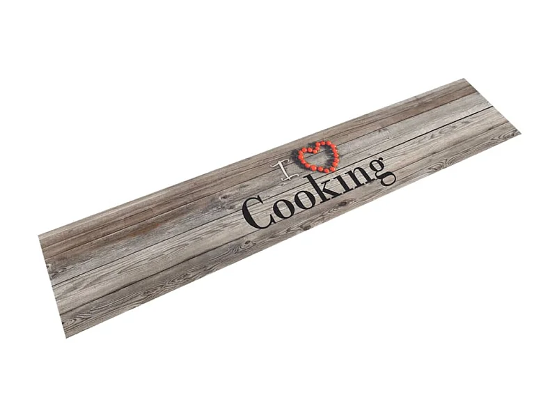 Alfombra de cocina lavable terciopelo Cooking gris 60x300 cm ES261249