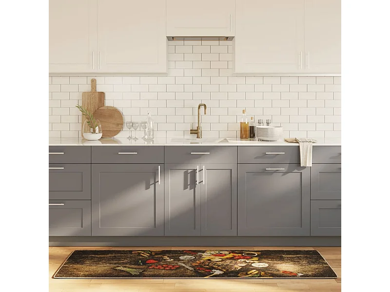 Tapis de cuisine multicolore 60x180 cm lavable antidérapant QBH91684