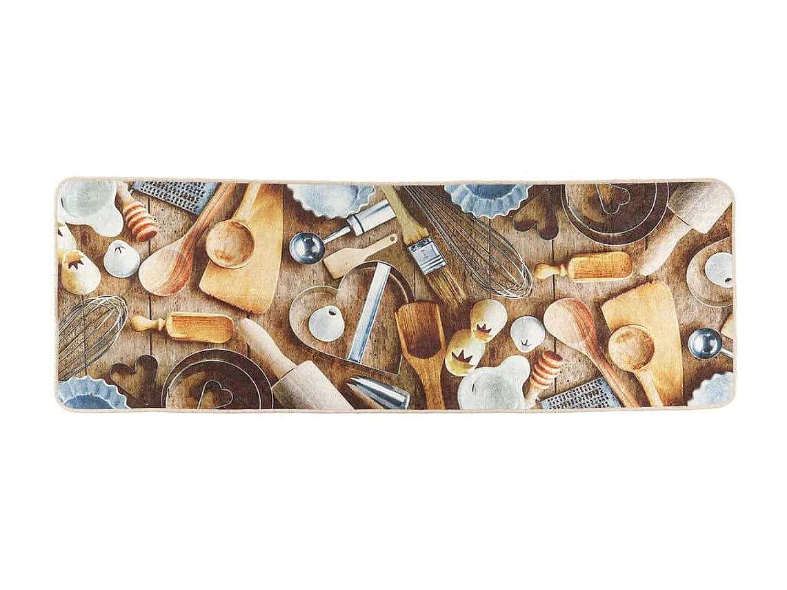 Tapete de cozinha lavável antiderrapante 60x180 cm multicor PT738277