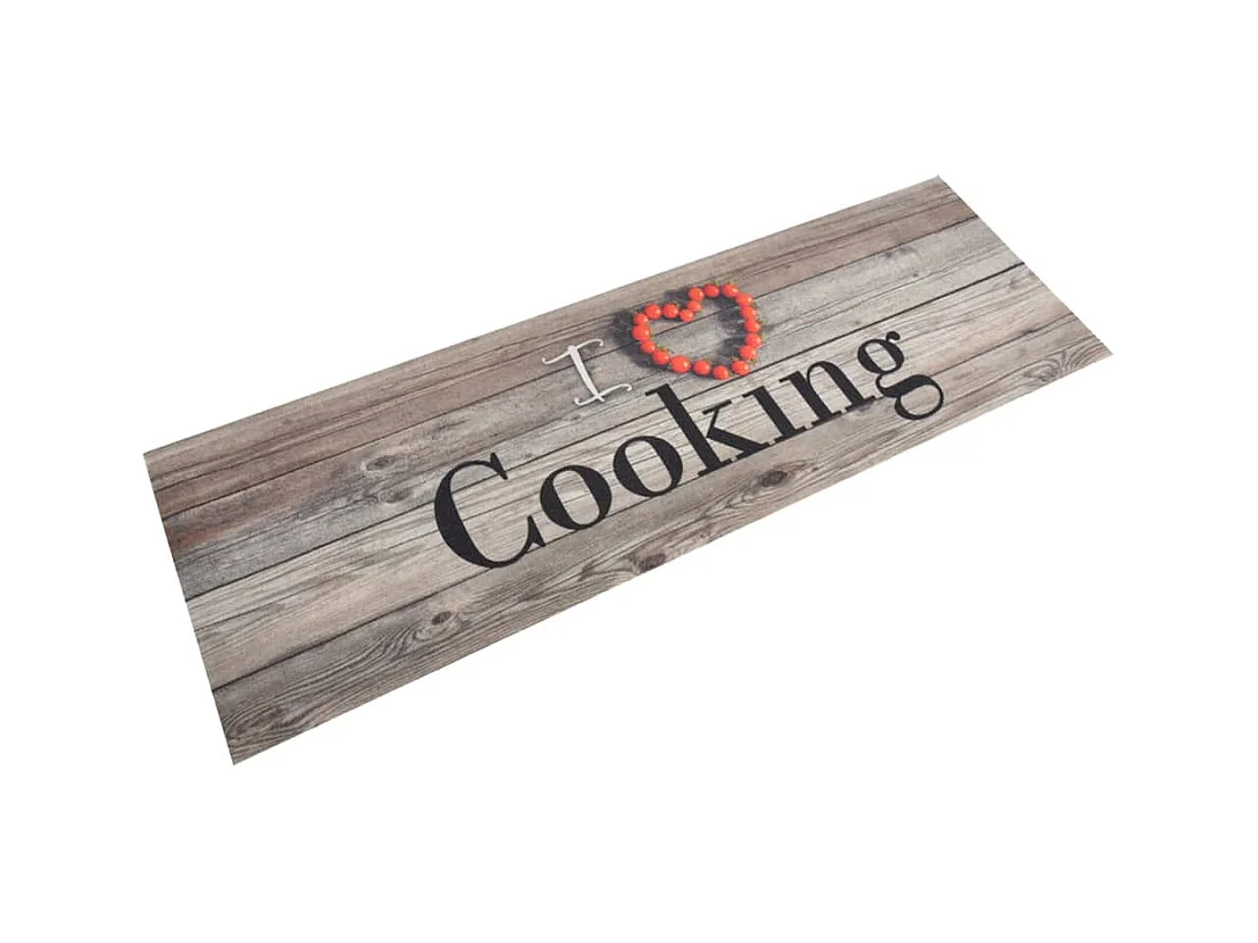 Tapis de cuisine lavable impression cuisine gris 60x180 cm QBH35541