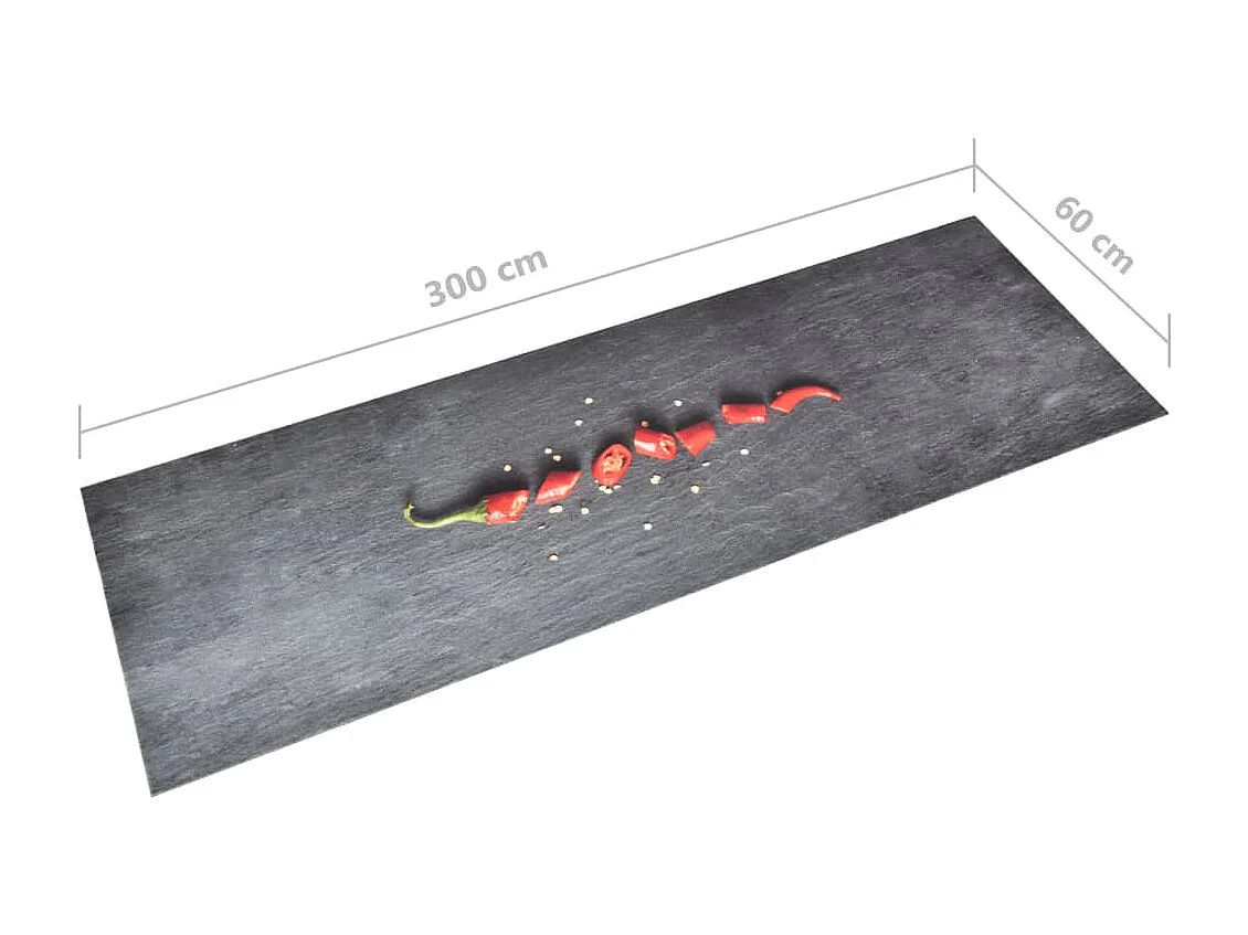 Tapete de cozinha lavável com design malagueta 60x300 cm PT426219