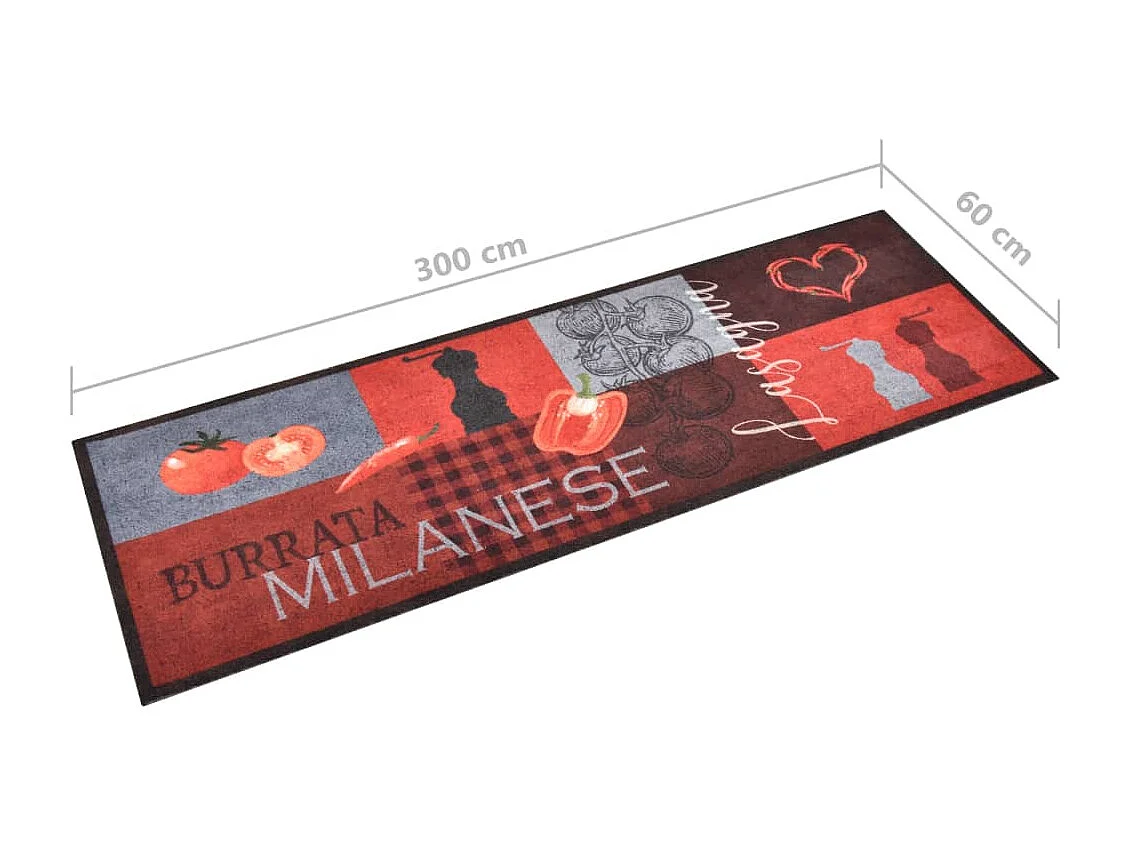 Tapete de cozinha lavável com design tomates 60x300 cm PT223415