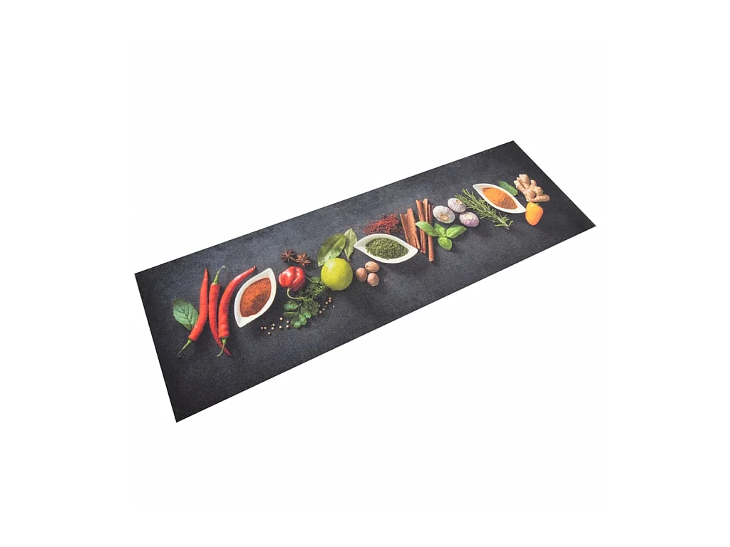 Tapis de cuisine lavable impression d'épices 60x180 cm velours QBH25484