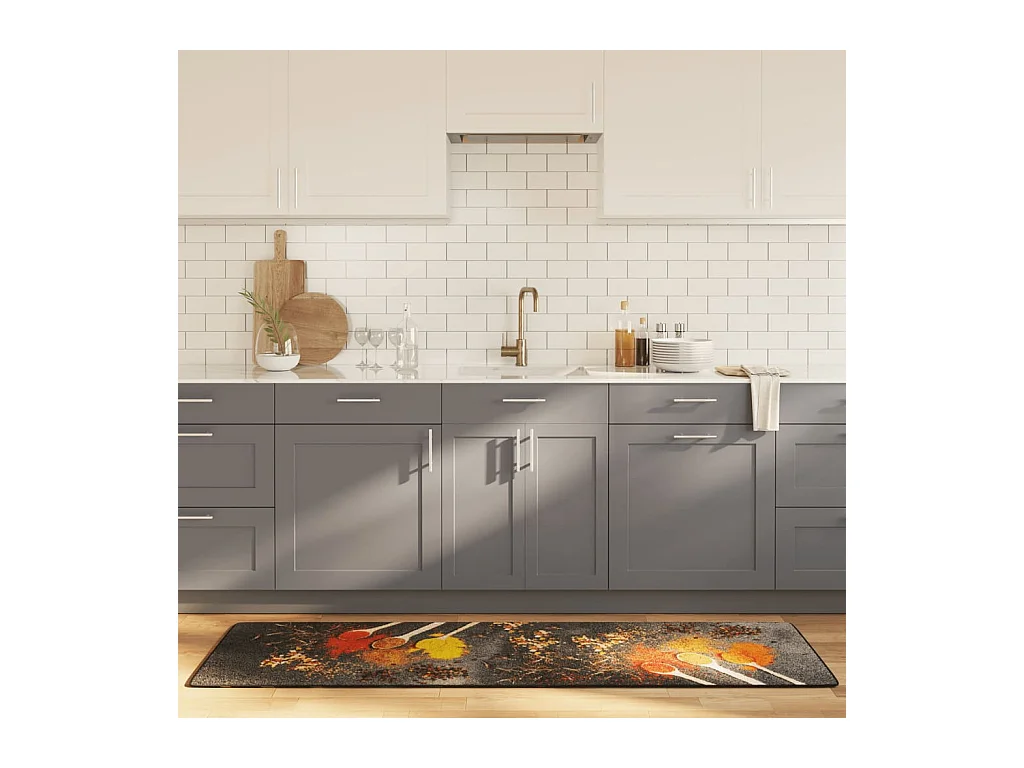 Tapis de cuisine multicolore 60x180 cm lavable antidérapant QBH12331