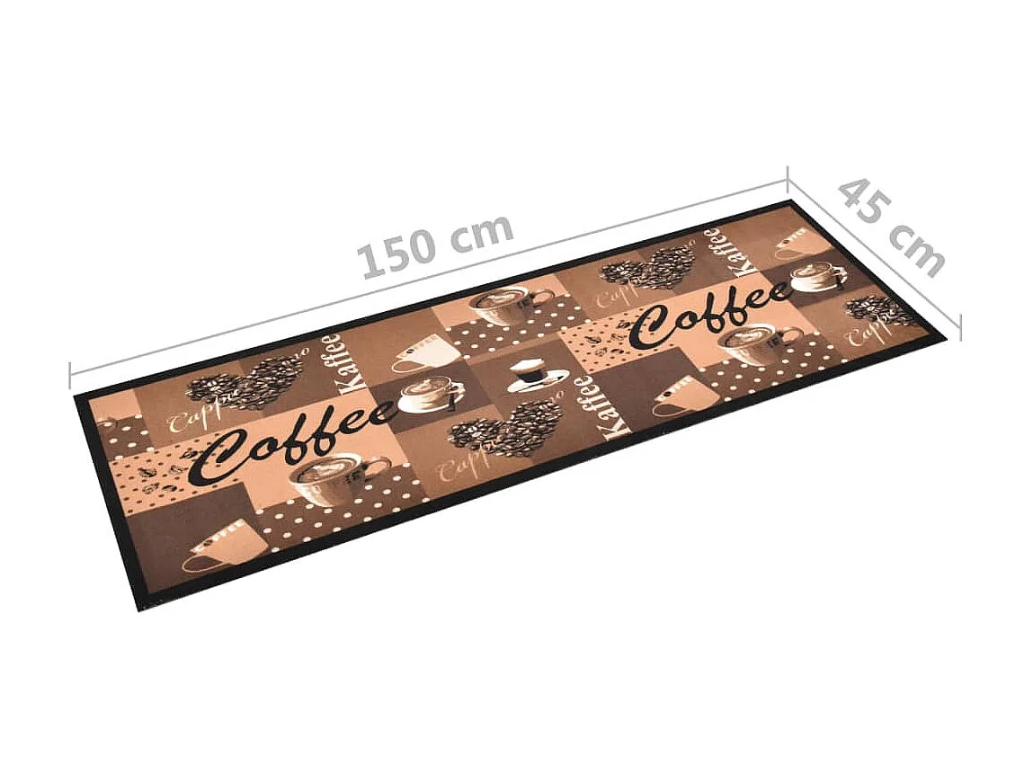 Keukenmat wasbaar Coffee 45x150 cm bruin NL831312