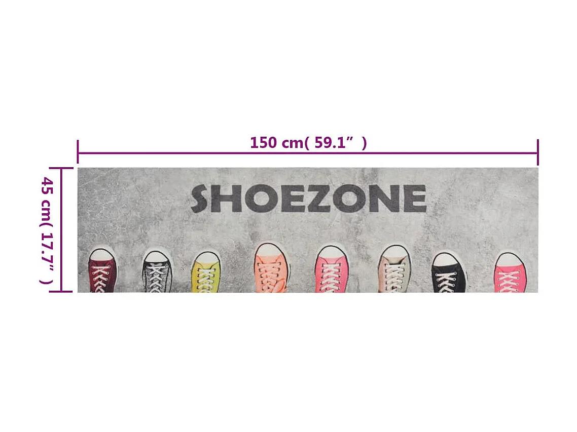 Tapete de cozinha lavável 45x150 cm veludo padrão shoezone PT733521
