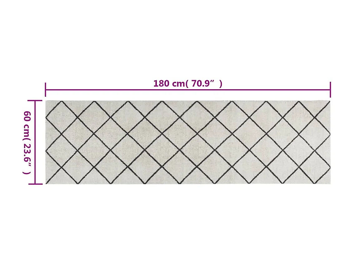 Tapis de cuisine lavable impression carrée 60x180 cm velours QBH29239